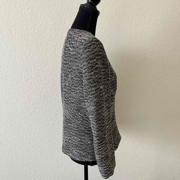 Lafayette 148 Jacket Woven Tweed Zip Classic Career Topper Tan Textured Size 8 - Picture 4 of 11